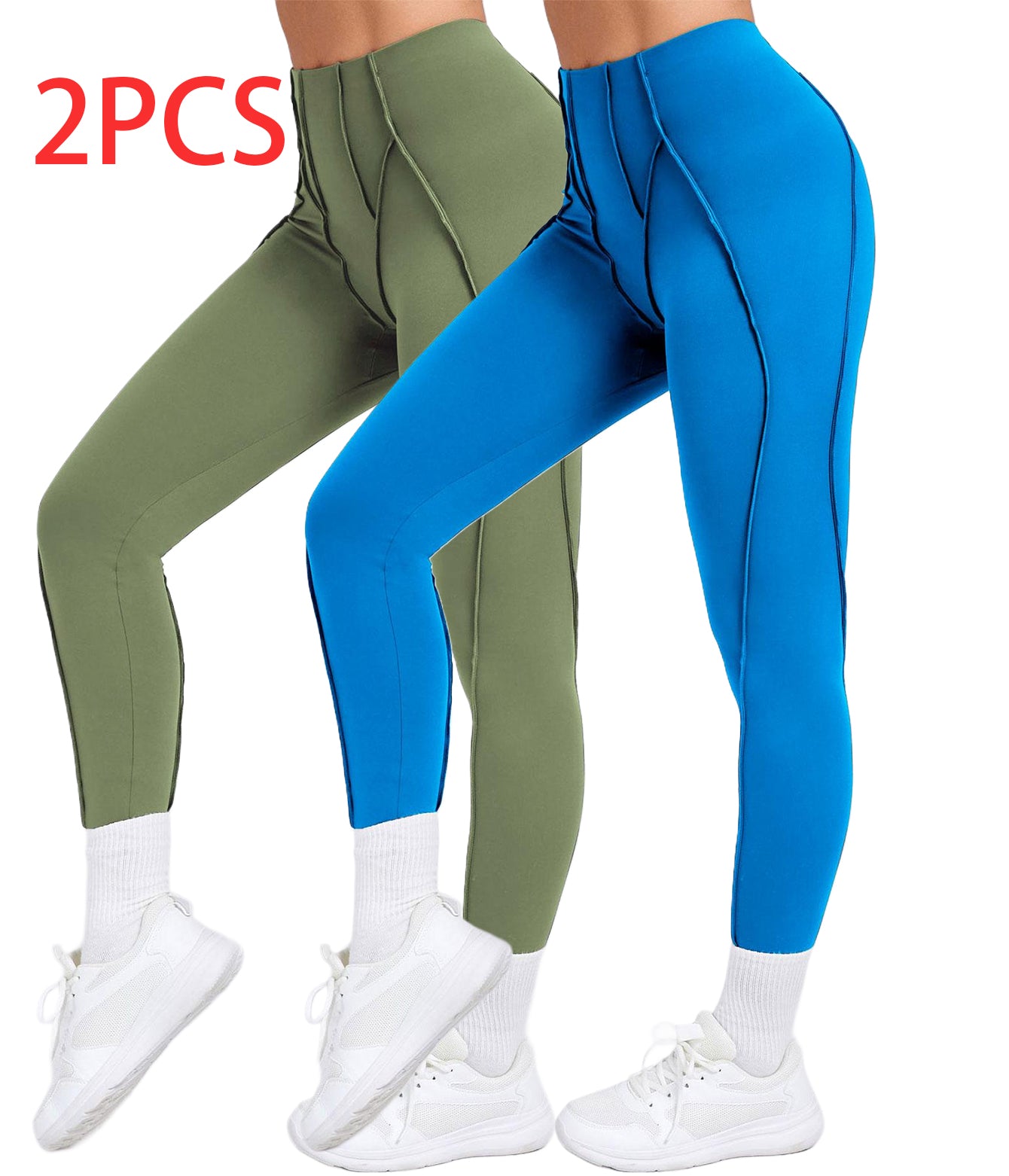 2 Pack Women's Quick Dry High Waist Tummy Control Yoga Pants