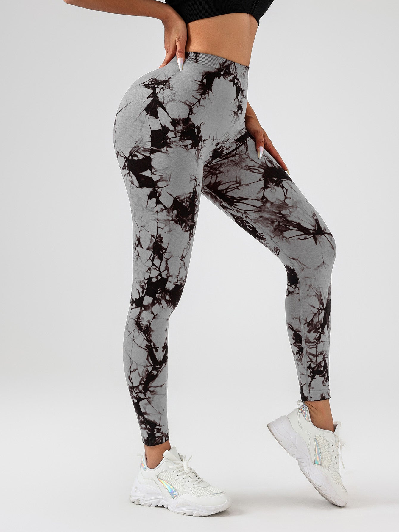 2 Pack Tie-Dye High Waist V-Back Yoga Leggings