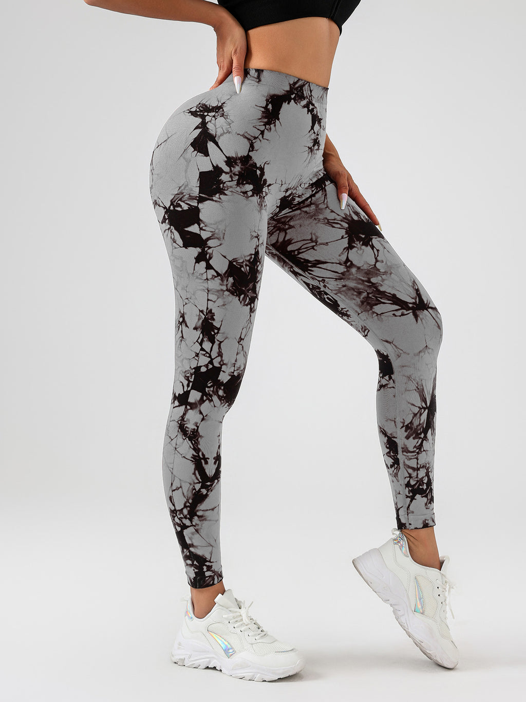 2 Pack Tie-Dye High Waist V-Back Yoga Leggings