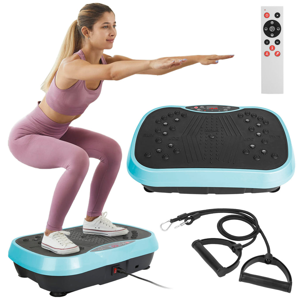 Vibration Exercise Machine with Resistance Bands & Remote Control