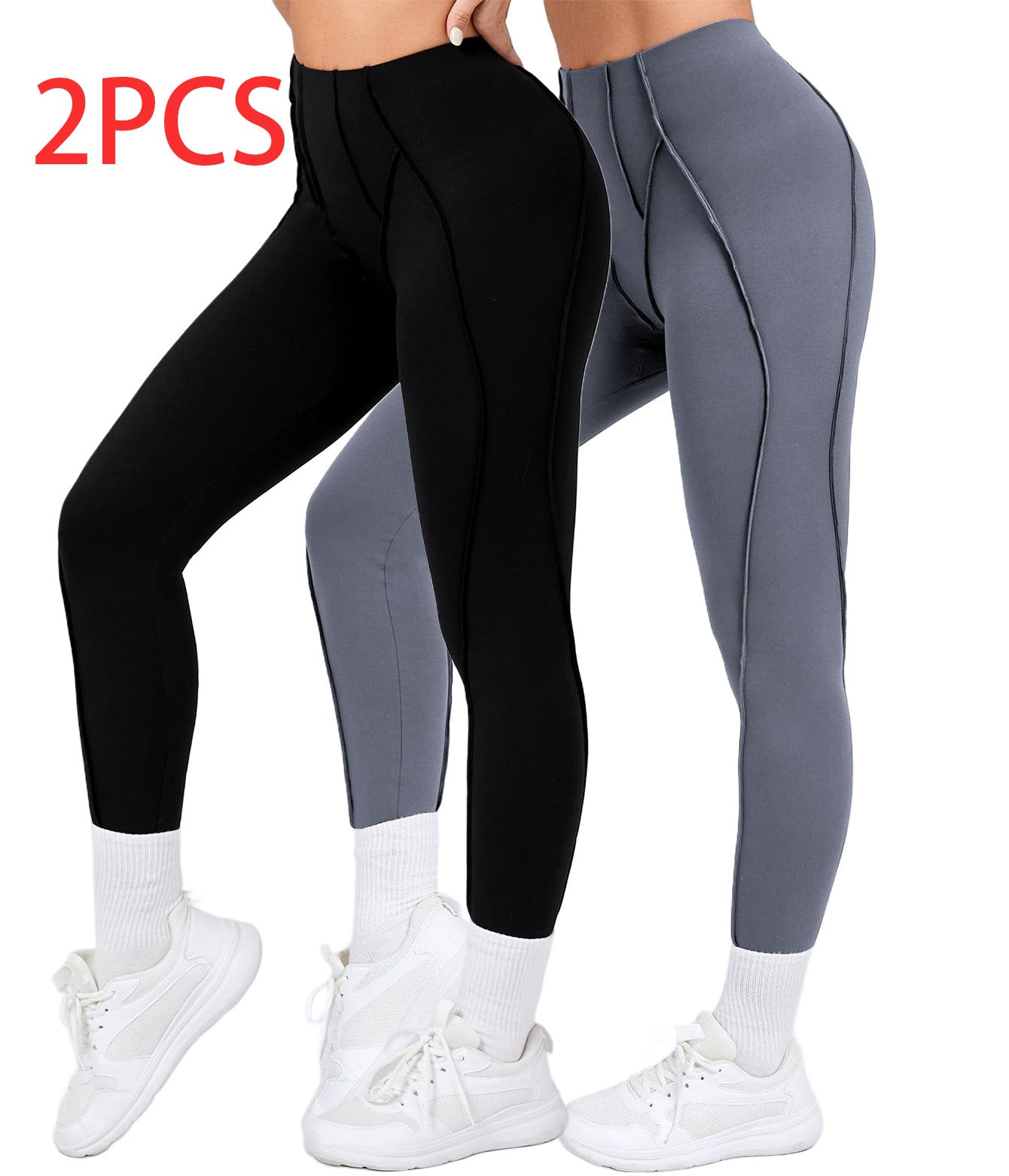 2 Pack Women's Quick Dry High Waist Tummy Control Yoga Pants