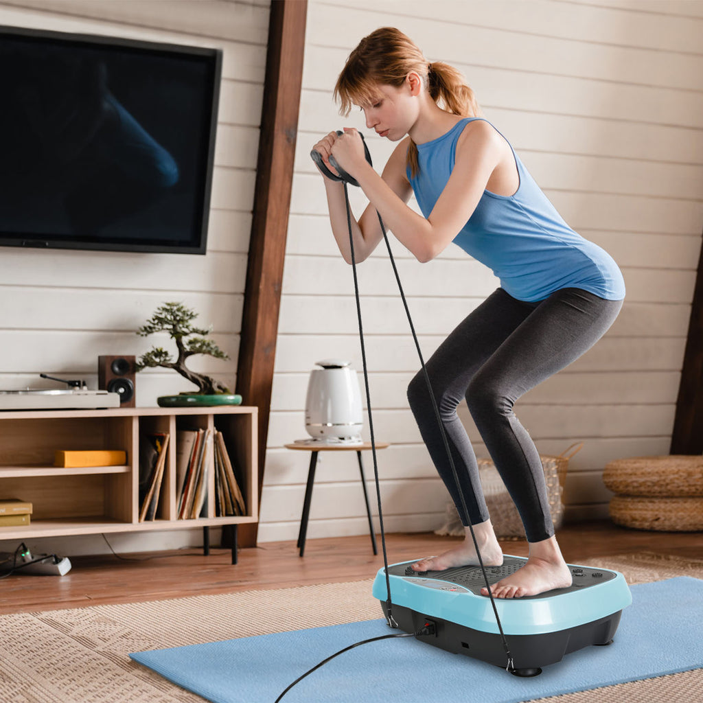 Vibration Exercise Machine with Resistance Bands & Remote Control