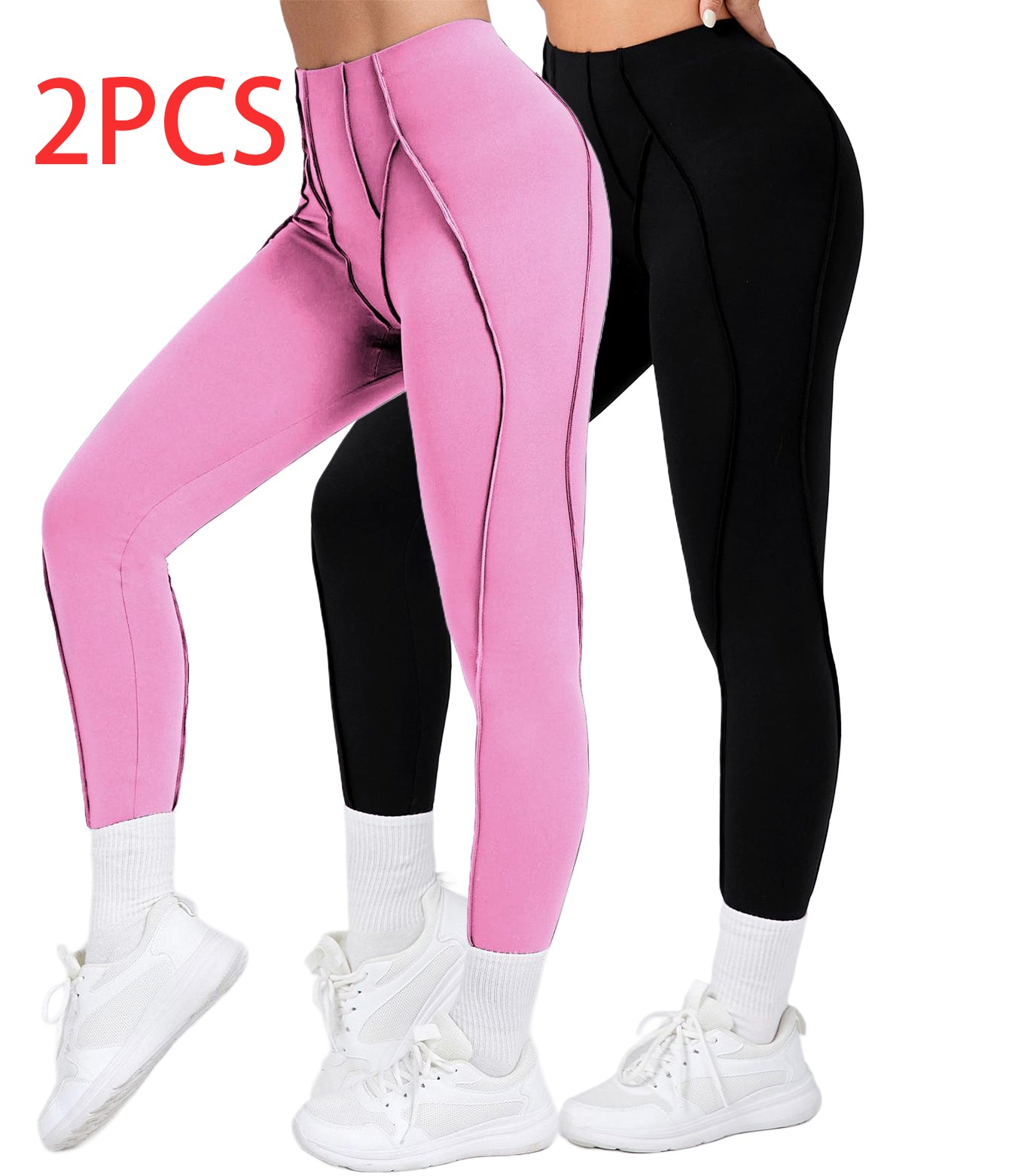 2 Pack Women's Quick Dry High Waist Tummy Control Yoga Pants