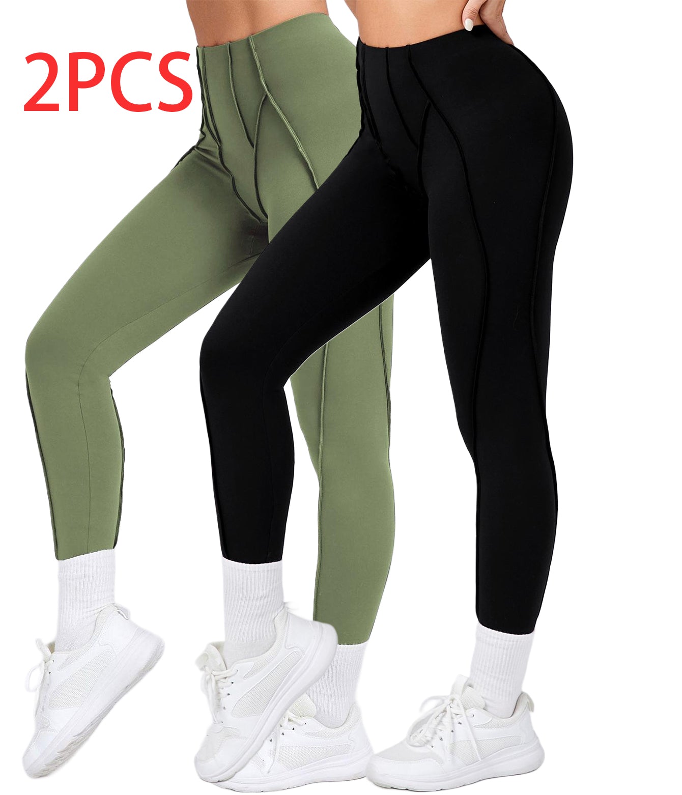 2 Pack Women's Quick Dry High Waist Tummy Control Yoga Pants
