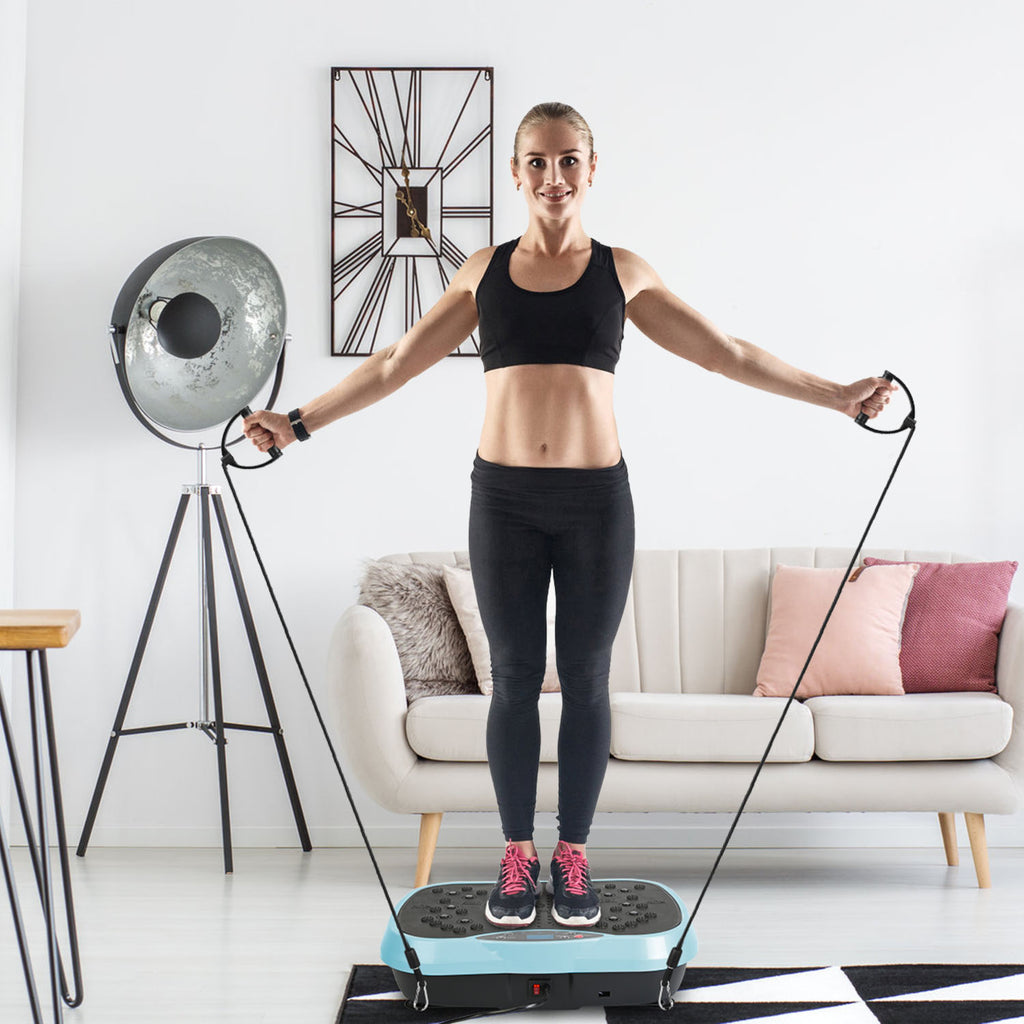 Vibration Exercise Machine with Resistance Bands & Remote Control