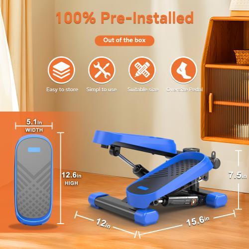 Mini stepper complete with resistance bands and an LCD display.