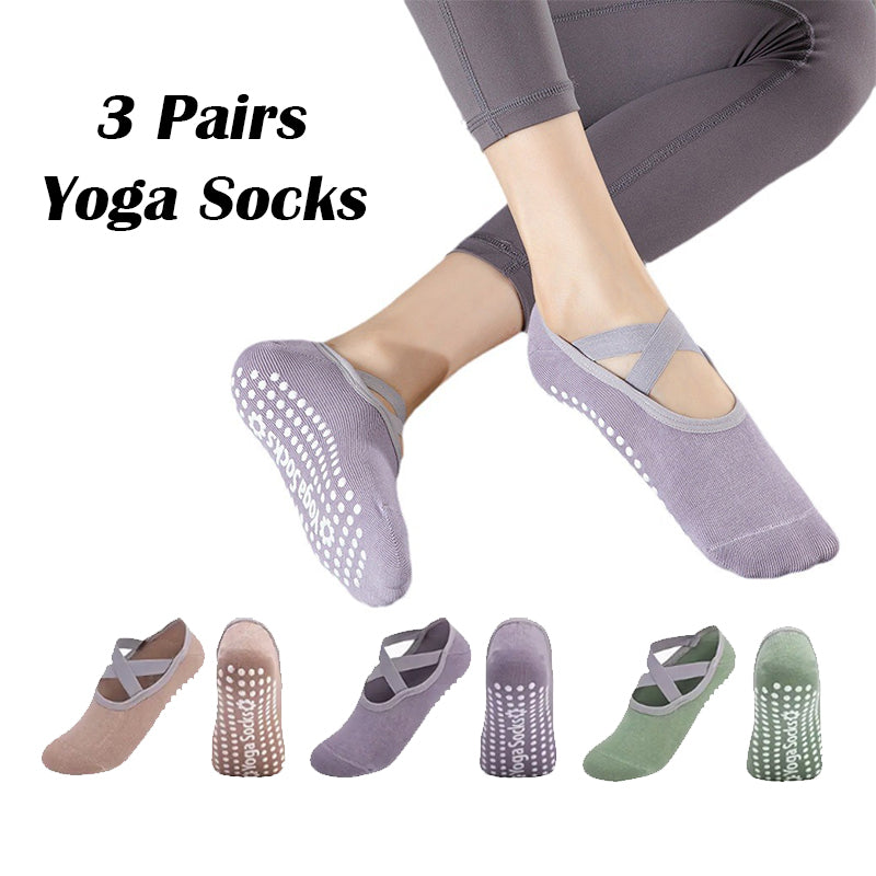 3 Pairs Yoga Socks Non-Slip