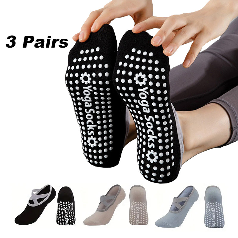 3 Pairs Yoga Socks Non-Slip